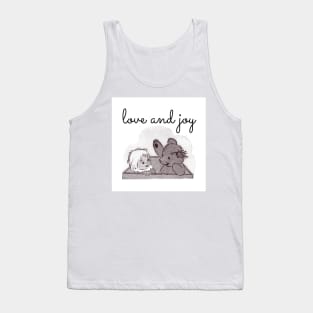 LOVE AND JOY TEDDY BEAR A DOLL BLACK AND WHITE Tank Top